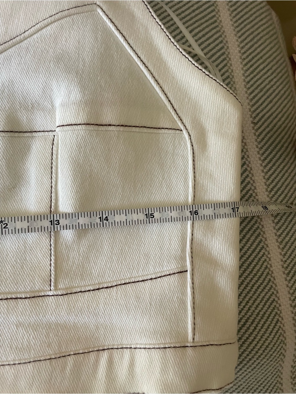 EUC-Canvas Cream Flared Maxi Skirt Set with Contrast Topstitching - Picture 8 of 12